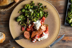 Image for Sheet-Pan Sausage Parmesan With Garlicky Broccoli