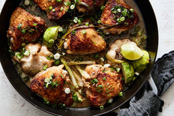 Image for Garlicky Chicken Thighs With Scallion and Lime