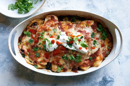 Vegetarian Bean and Cheese Enchiladas