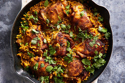 Image for Skillet Chicken and Pearl Couscous With Moroccan Spices