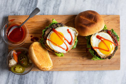 Image for Black Bean Burger With an Egg on Top