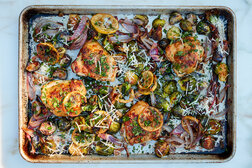 Image for Sheet-Pan Lemony Chicken With Brussels Sprouts