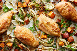 Image for Sheet-Pan Chicken With Sweet Potatoes and Fennel