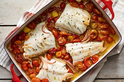 Image for One-Pan Roasted Fish With Cherry Tomatoes