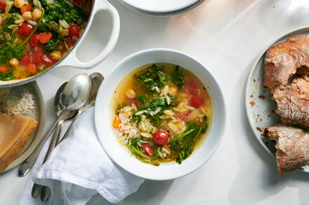 Image for Chickpea Stew With Orzo and Mustard Greens