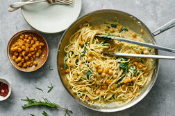 Image for Creamy Chickpea Pasta With Spinach and Rosemary