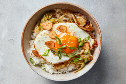 Image for Stir-Fried Lettuce With Crispy Garlic and Fried Eggs