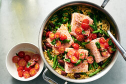 Image for One-Pan Salmon Niçoise With Orzo