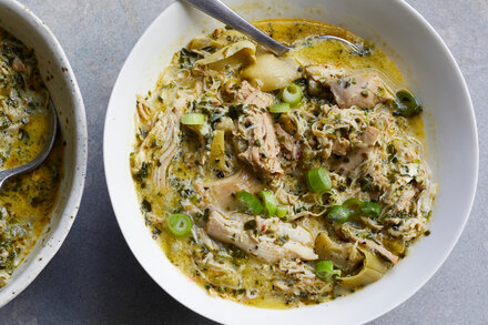 Image for Creamy Spinach-Artichoke Chicken Stew