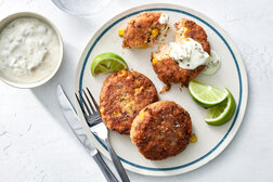 Image for Salmon and Corn Cakes With Jalapeño Mayonnaise 