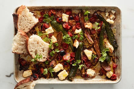 Sheet-Pan Zucchini, Tomatoes and Feta