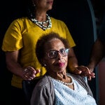 Jewell Thomas with her daughter, Angela Jemmott. Ms. Jemmott and her brothers pay $4,000 a month for home health aides who are not covered under Mrs. Thomas’s long-term care insurance policy.