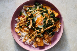 Image for Roasted Kale and Sweet Potatoes With Eggs