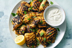 Image for Shawarma-Spiced Grilled Chicken With Tahini-Yogurt Sauce