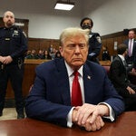 Former President Donald J. Trump in a Manhattan courtroom on Tuesday.