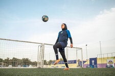 Lina Boussaha practicing in her new home, Khobar, Saudi Arabia, in March.