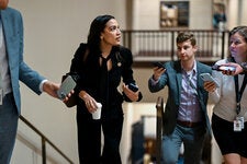 Representative Alexandria Ocasio-Cortez at the Capitol in May.