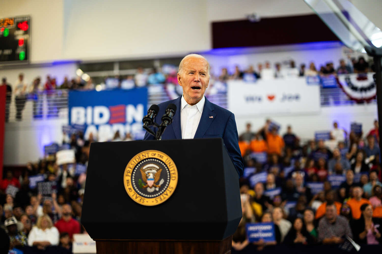 “I’m the nominee of the Democratic Party, the only Democrat or Republican who has beaten Donald Trump ever,” President Biden said at a high school in Detroit on Friday evening.