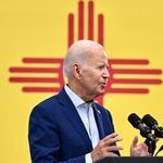 President Biden in Belen, N.M., last year. New Mexico has not gone for a Republican president since 2004.