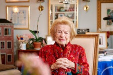 Dr. Ruth Westheimer in 2023 in her New York City apartment, a home she cherished after a traumatic childhood.