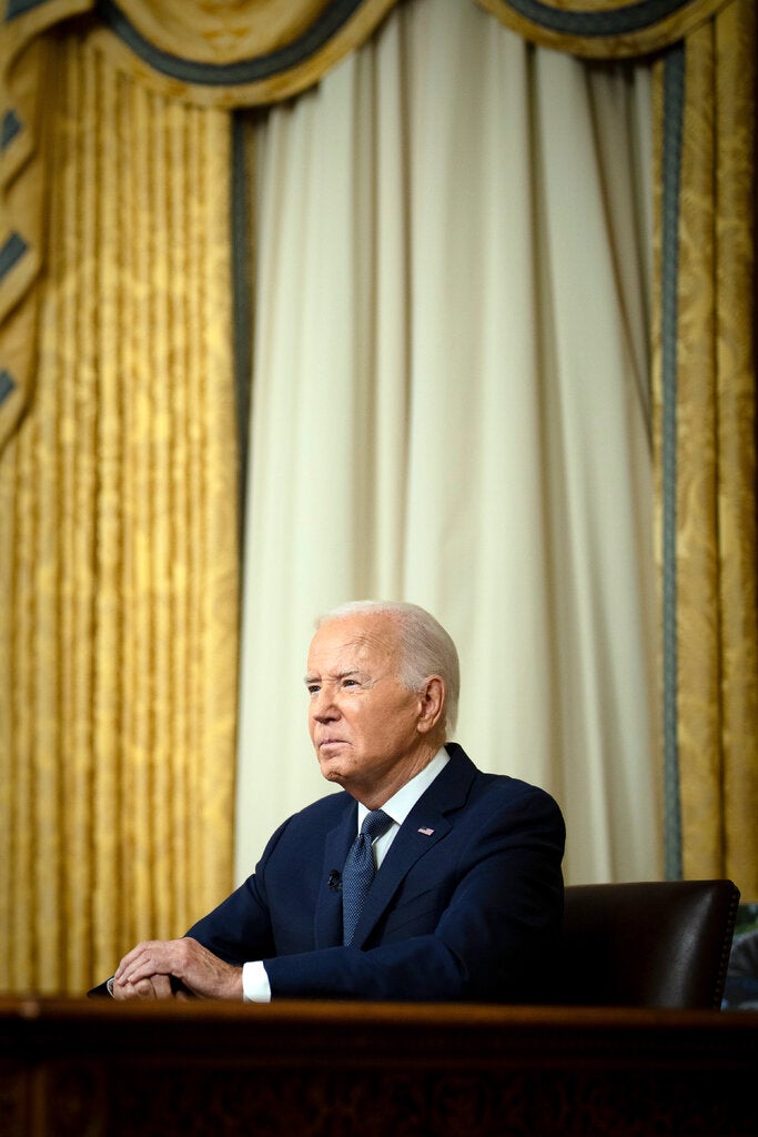 President Biden addressed the nation on Sunday from the Oval Office after the assassination attempt that injured former President Donald J. Trump.