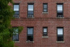 Fans cool some of the rooms at the Doña Elsie Family Residences, a 101-unit family shelter in the Bronx. 