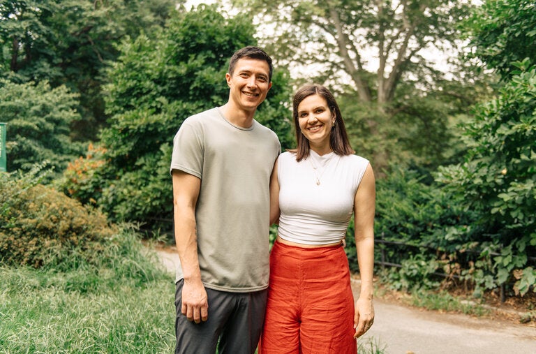 Esteban Selaya and Veronica Pessino in Manhattan, near their new co-op apartment. After moving from California, the couple had been renting a one-bedroom in Hudson Yards.