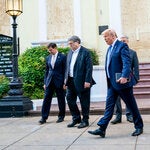 President Donald J. Trump walked from the White House to St. John’s Church with Attorney General William P. Barr days after George Floyd was killed in Minneapolis.