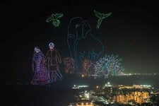 The pre-wedding celebrations for Anant Ambani and Radhika Merchant, who were married this summer, included an elaborate light show in Jamnagar, India.