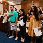 “People like me want to vote in the election,” Gladis Brown said at her naturalization ceremony in Savannah, Ga.