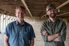 Rand Faaborg, left, and his son Tanner. The younger Mr. Faaborg hopes the family farm’s conversion will serve as a blueprint to help other farmers.