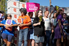 Abortion rights supporters in Arizona. Voters there will decide in November whether to establish a right to abortion in the state constitution.