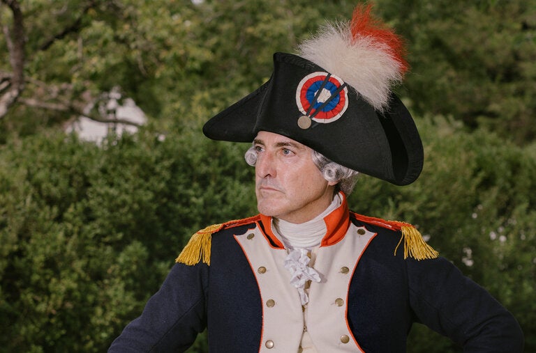 Mark Schneider has portrayed the Marquis de Lafayette at Colonial Williamsburg in Virginia since 1999.