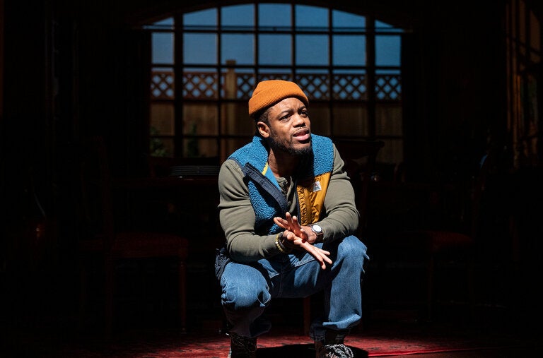 Jon Michael Hill played a wayward son who guided the audience through “Purpose” as a sort of narrator in the Chicago production earlier this year. The Broadway cast has not been announced.