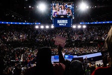 Vice President Kamala Harris speaking at a rally in Las Vegas earlier this month. The party’s convention in Chicago will feature top Democrats making the case for her election.