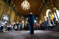 Former President Donald J. Trump at a news conference at Mar-a-Lago this month.