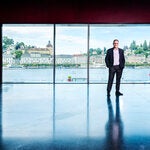 Michael Haefliger, the director of the Lucerne Festival, at the KKL concert hall in Lucerne, designed by Jean Nouvel. Haefliger is stepping down after the 2025 festival.