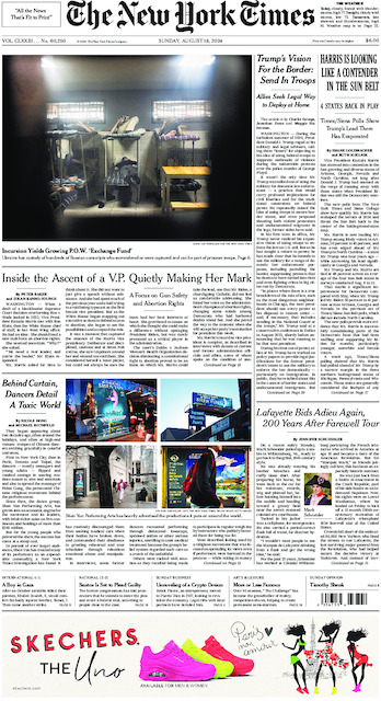 New York Times Front Page, New York Edition