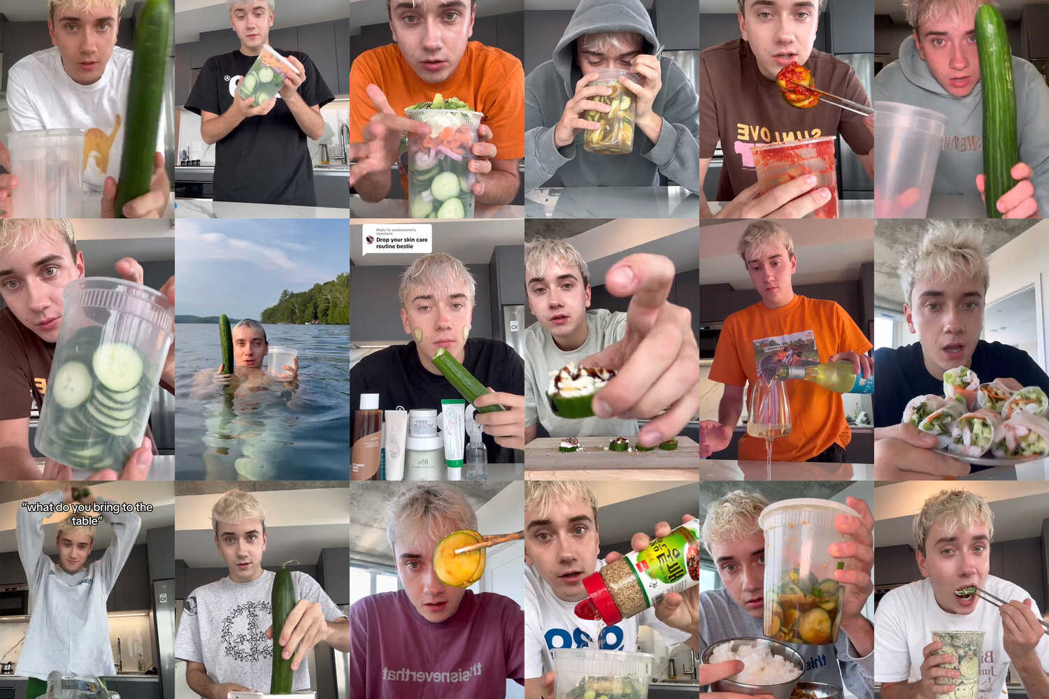 Logan Moffitt, a 23-year-old content creator, has become an unlikely star on TikTok for his endless riffs on cucumbers.