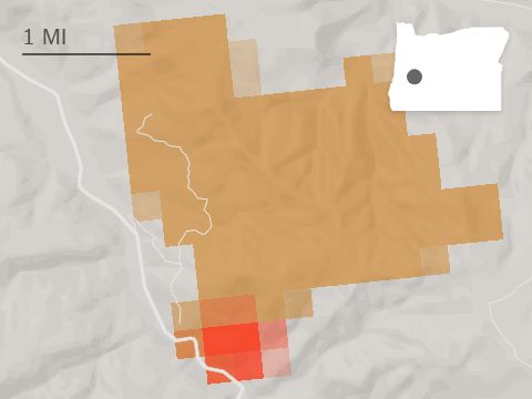 Lane 1 fire map as of Sat. 4:04 AM PT.