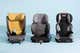 Our three picks for the best booster car seat, arranged in a row.