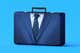 An illustration of a suit as a brief case.