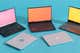 Five of our picks for best Windows ultrabook on a teal background.